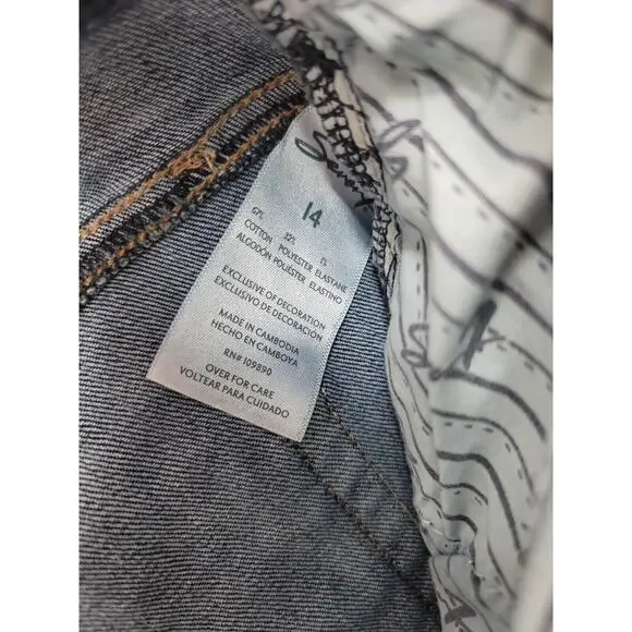 Seven7 Womens 14 Bootcut Jeans Stretch Denim Blue Mid Rise Raw Hem Trend - Picture 4 of 4